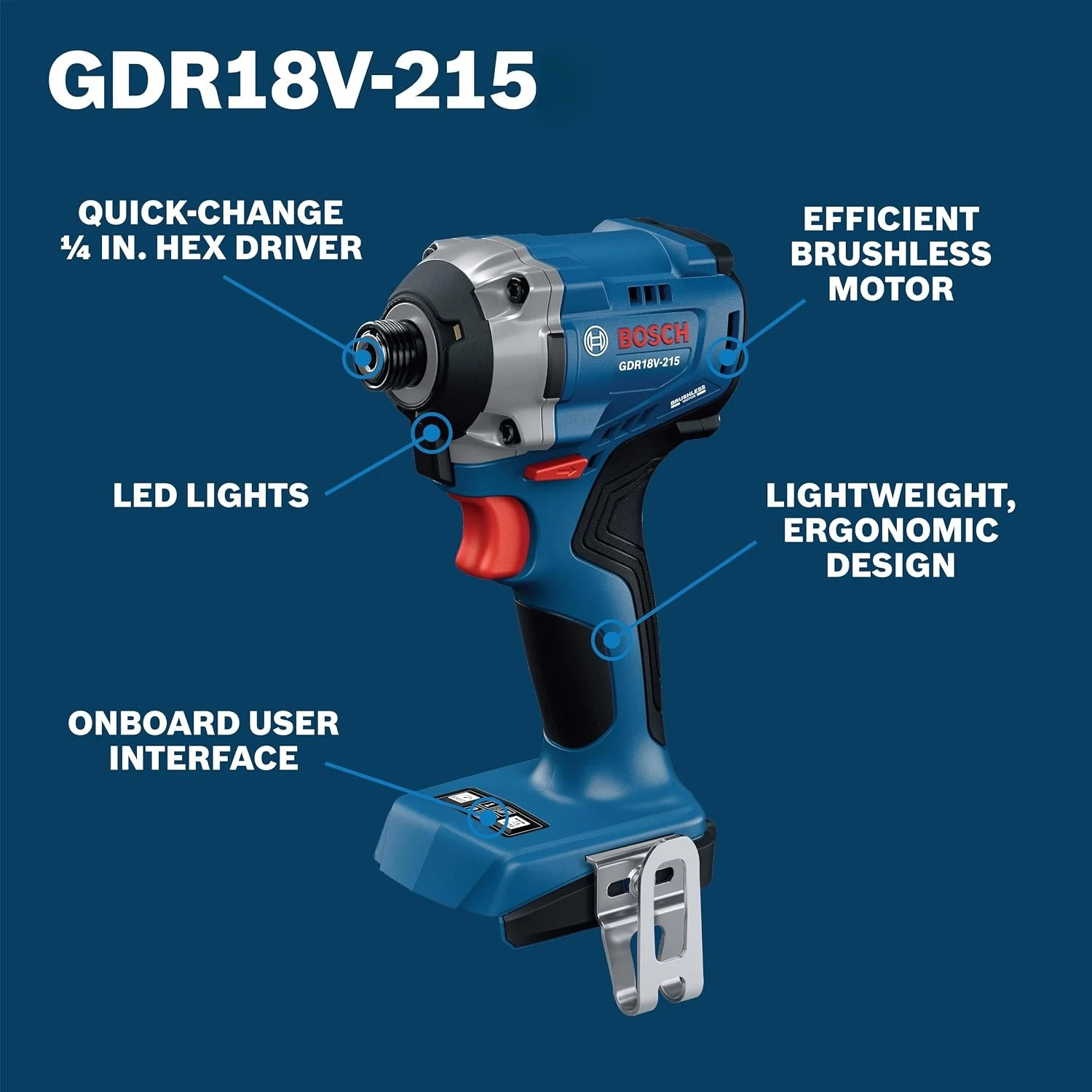 Impact Driver Cordless - Bosch GDR 18V‑215 Brushless Cordless Impact