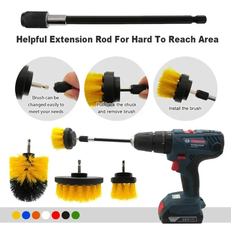 Electric Cleaning Brush Drill  - đánh giá và giá Power Tools Yellow