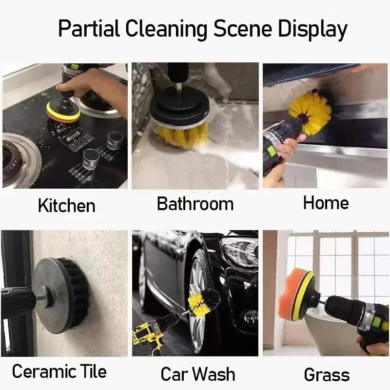 Electric Cleaning Brush Drill  - đánh giá và giá Power Tools Yellow