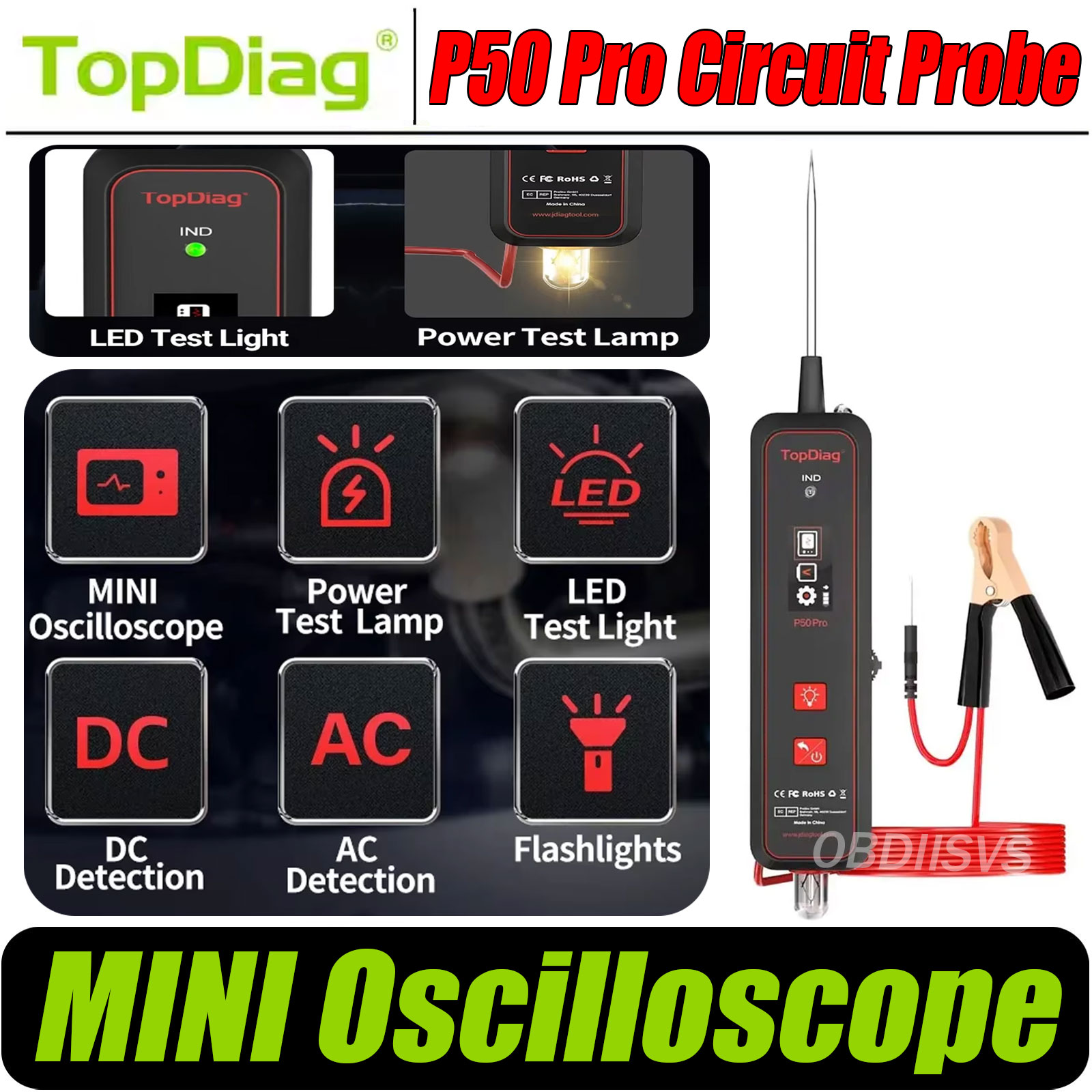 Topdiag P50 Pro MINI Oscillosc - đánh giá và giá Power Tools Pro