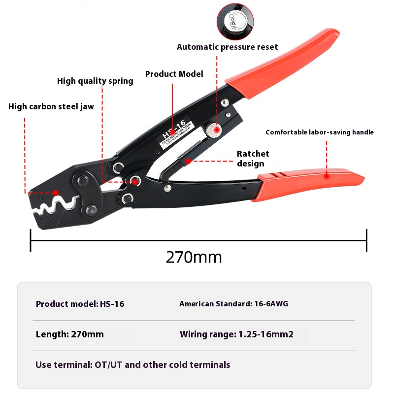 HS-16 Crimper Plier Ratcheting - đánh giá và giá Power Tools Japan